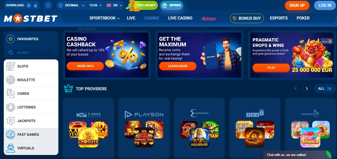 Бонуси и промоции в Mostbet Online