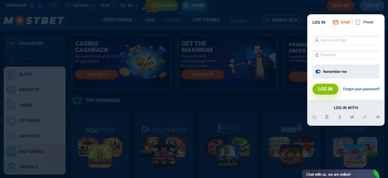Верификация на акаунт в Mostbet Casino
