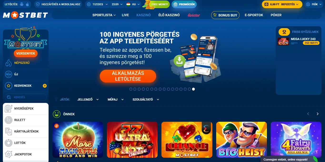 A Mostbet app fő funkciói