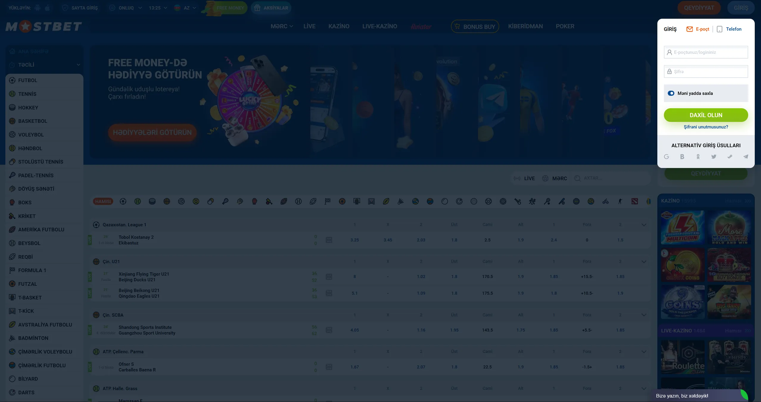 Mostbet Casino hesaba giriş səhifəsi